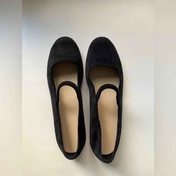 Like New Condition Everlane The Mary Jane in Black Velvet New Womens Flats Shoes - Picture 6 of 13